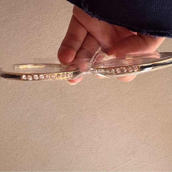 Jewelry Bundle – Gold Crystal Hoop Earrings & Red Gemstone Accent Bracelets - Picture 4 of 10